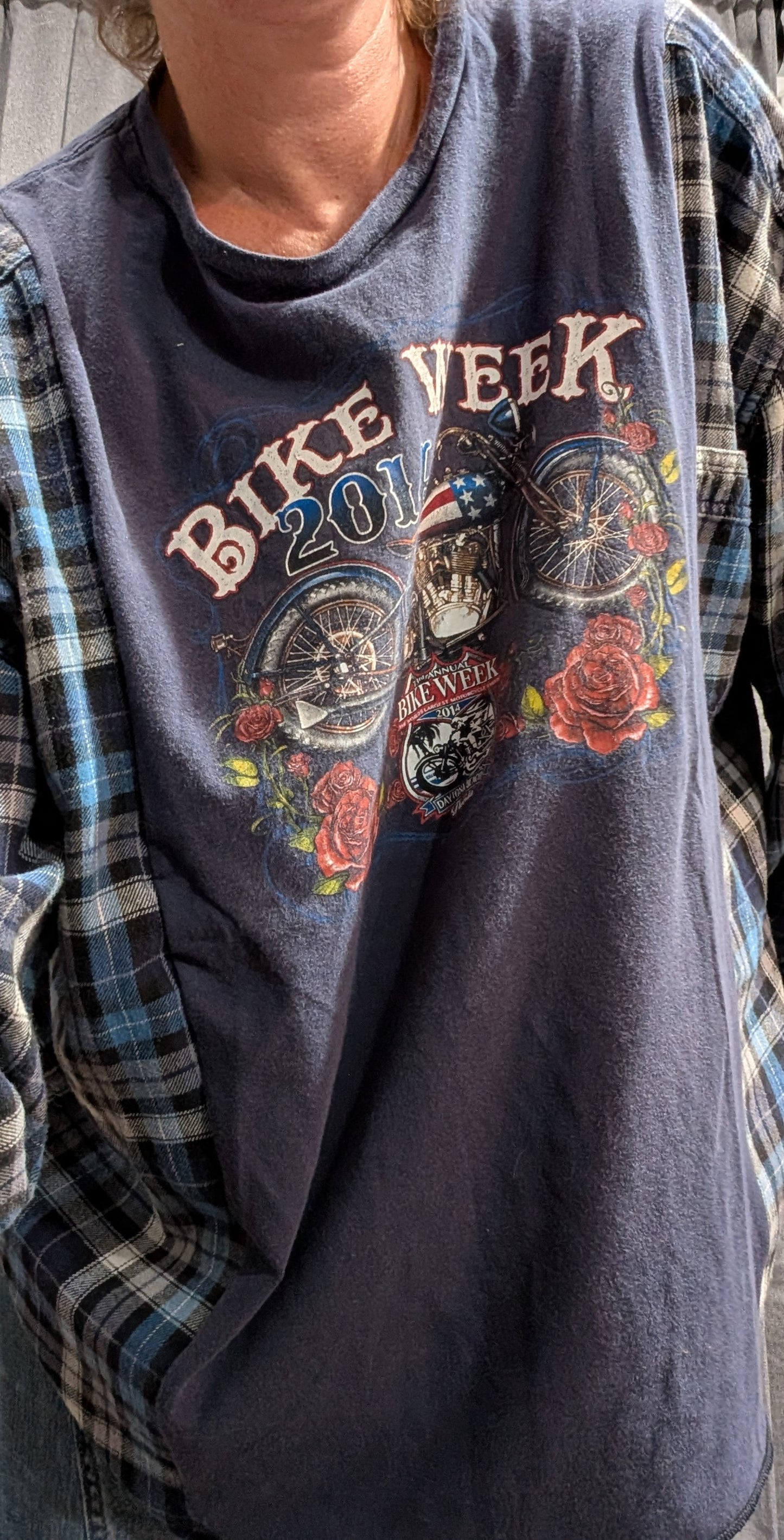 Flannel Mash Up Top - Bike Week