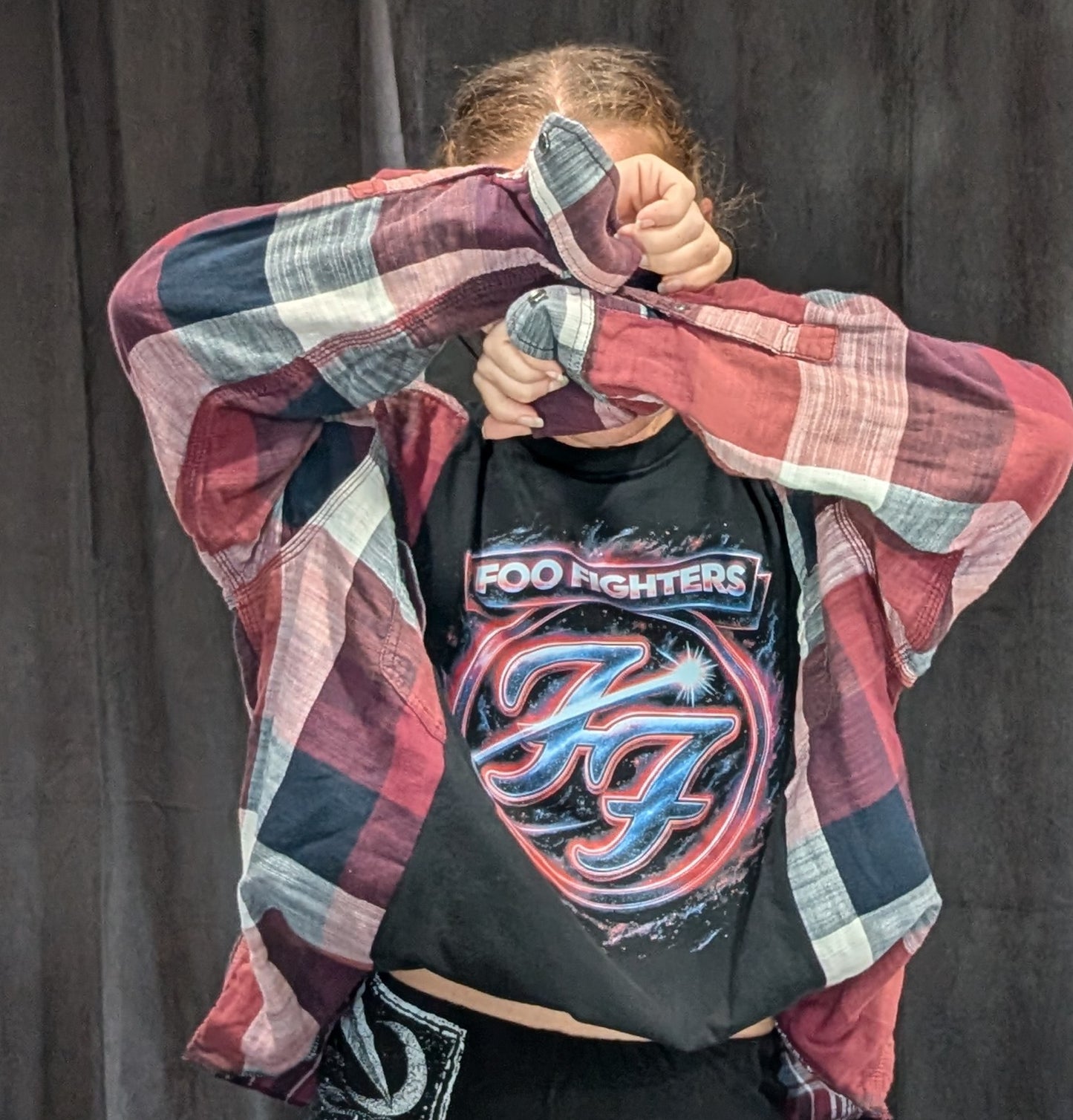 Flannel Mash Up Top - Foo Fighters