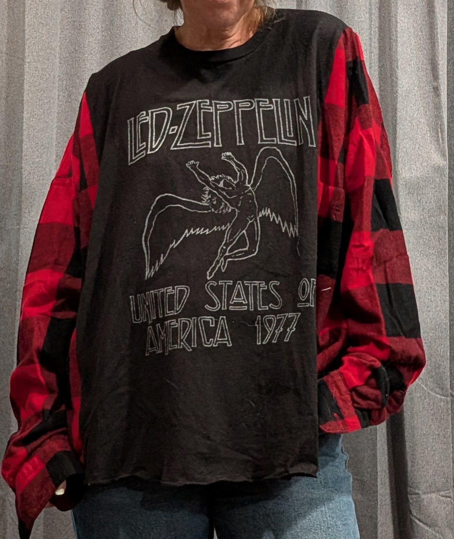Flannel Mash Up Top - Led Zeppelin Icarus