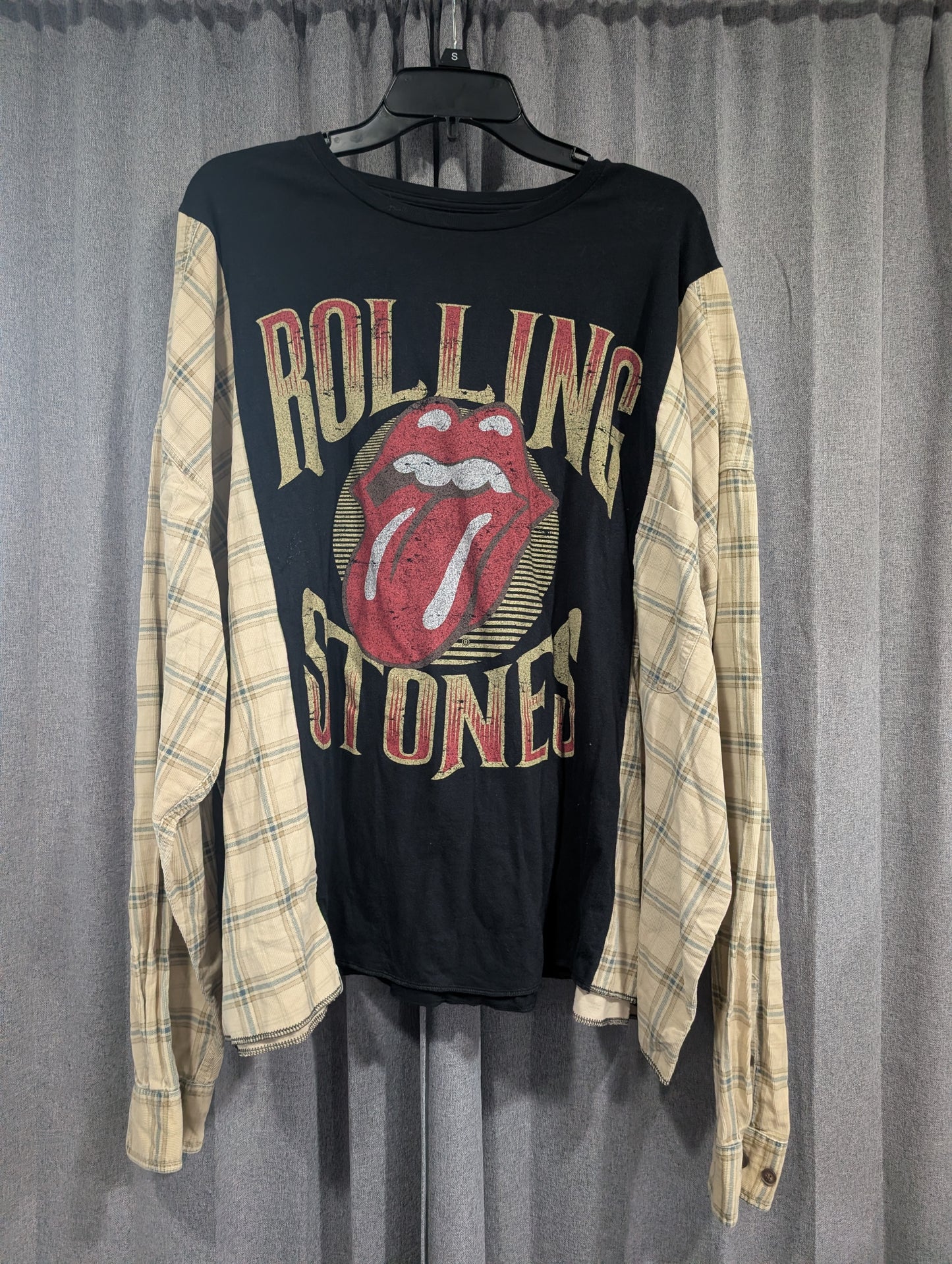 Flannel Mash Up Top - Rolling Stones