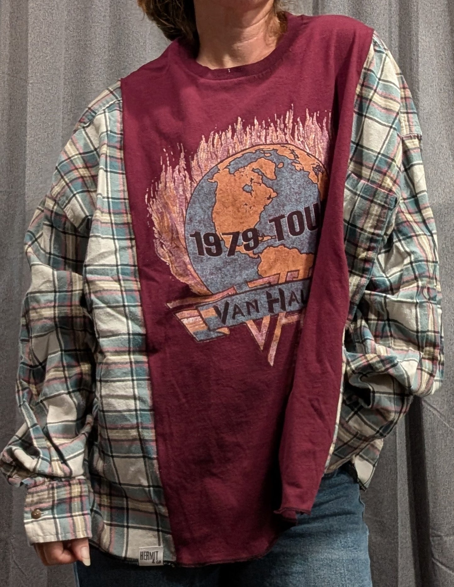 Flannel Mash Up Top - Van Halen