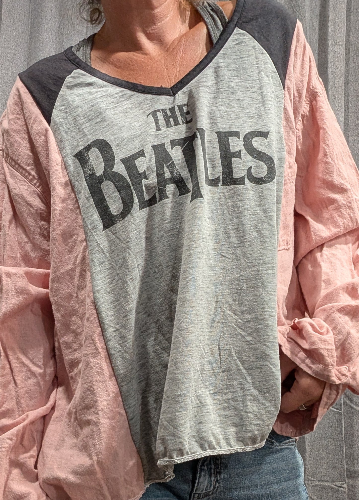 Flannel Mash Up Top - The Beatles