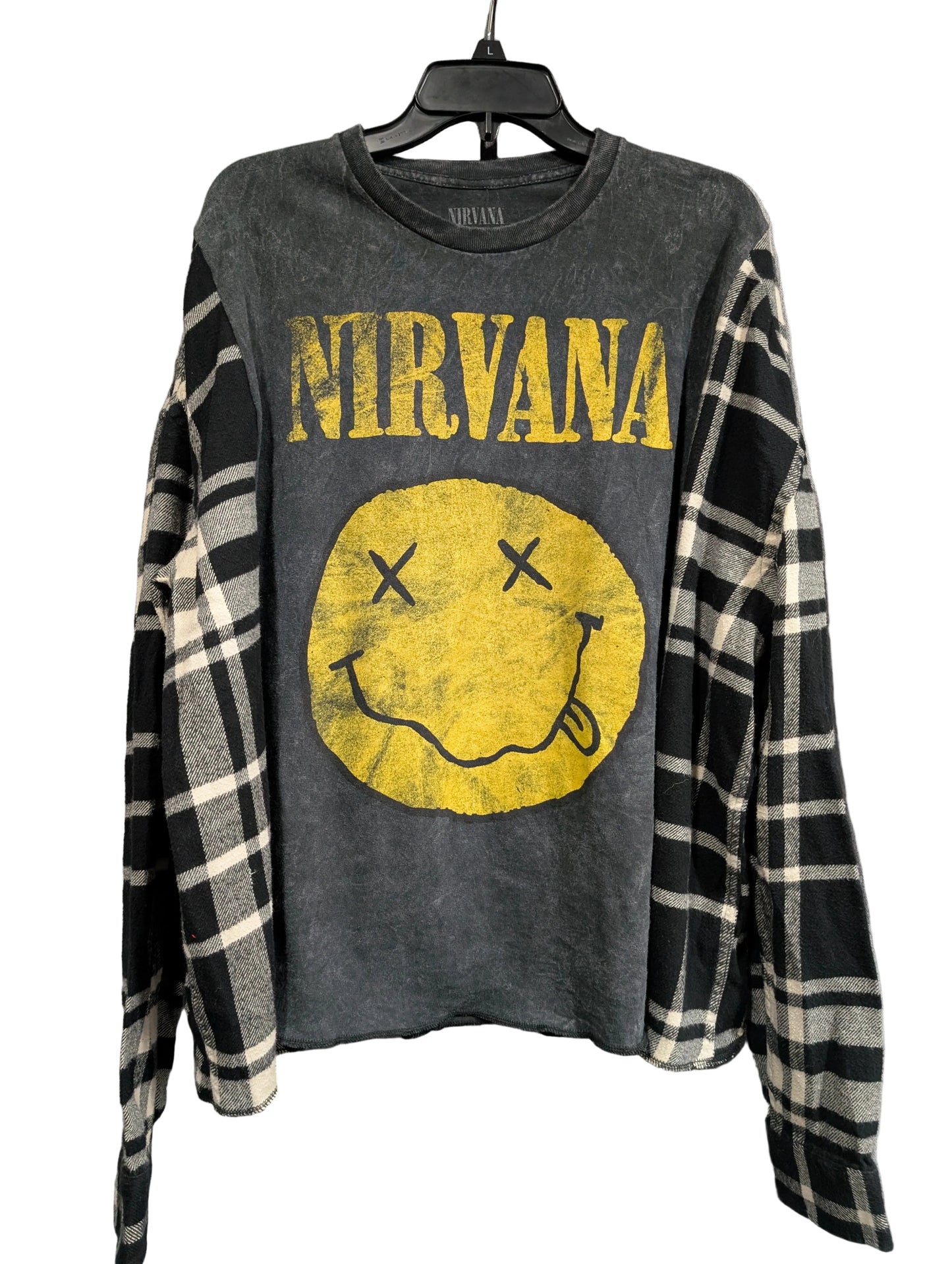 Flannel Mash Up Top - Nirvana Grey
