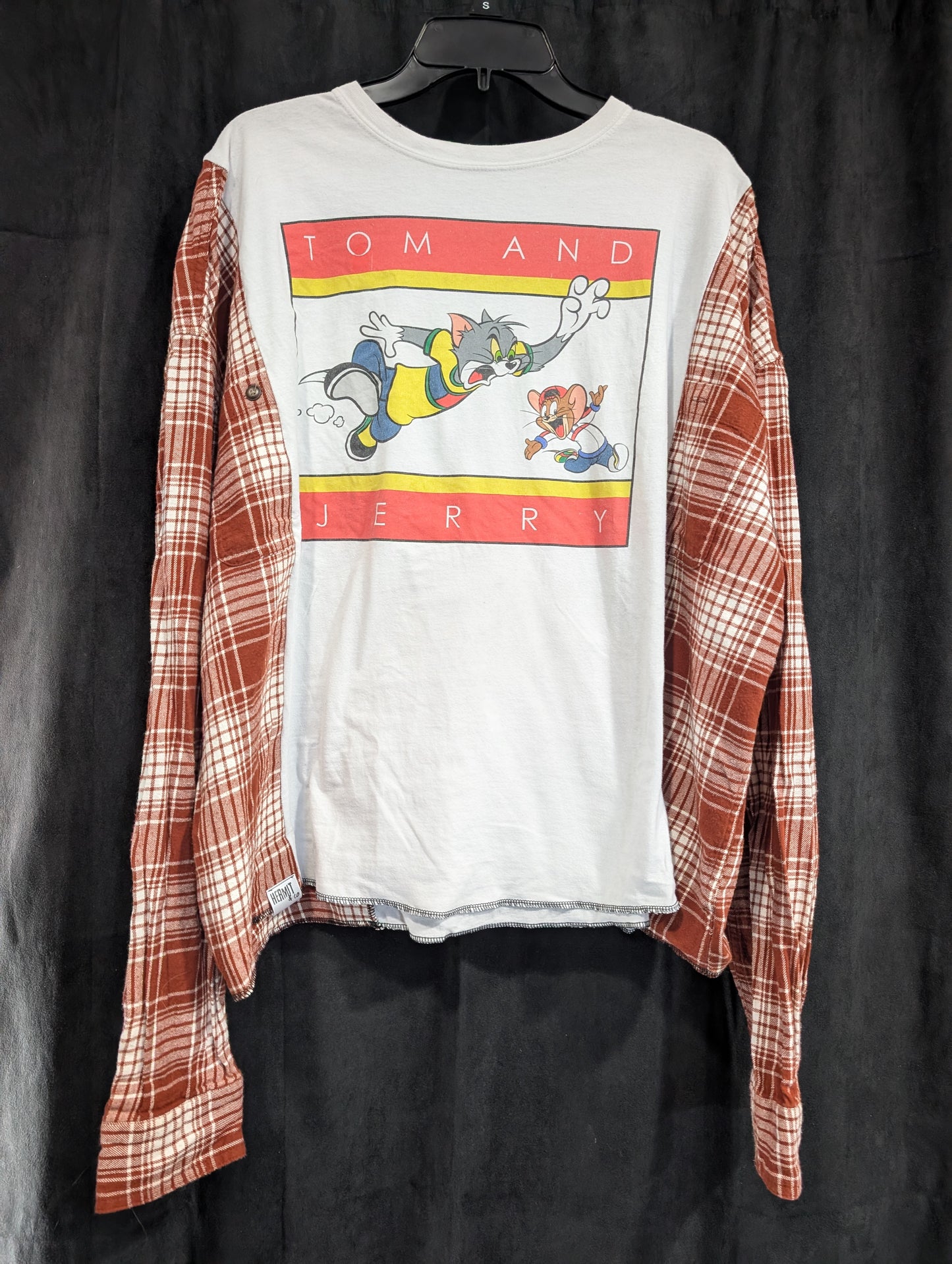 Flannel Mash Up Top - Tom and Jerry