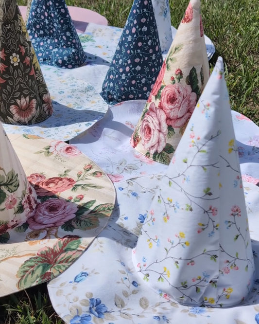 Bundle of 10 Floral Floppy Whimsy Witch Hats
