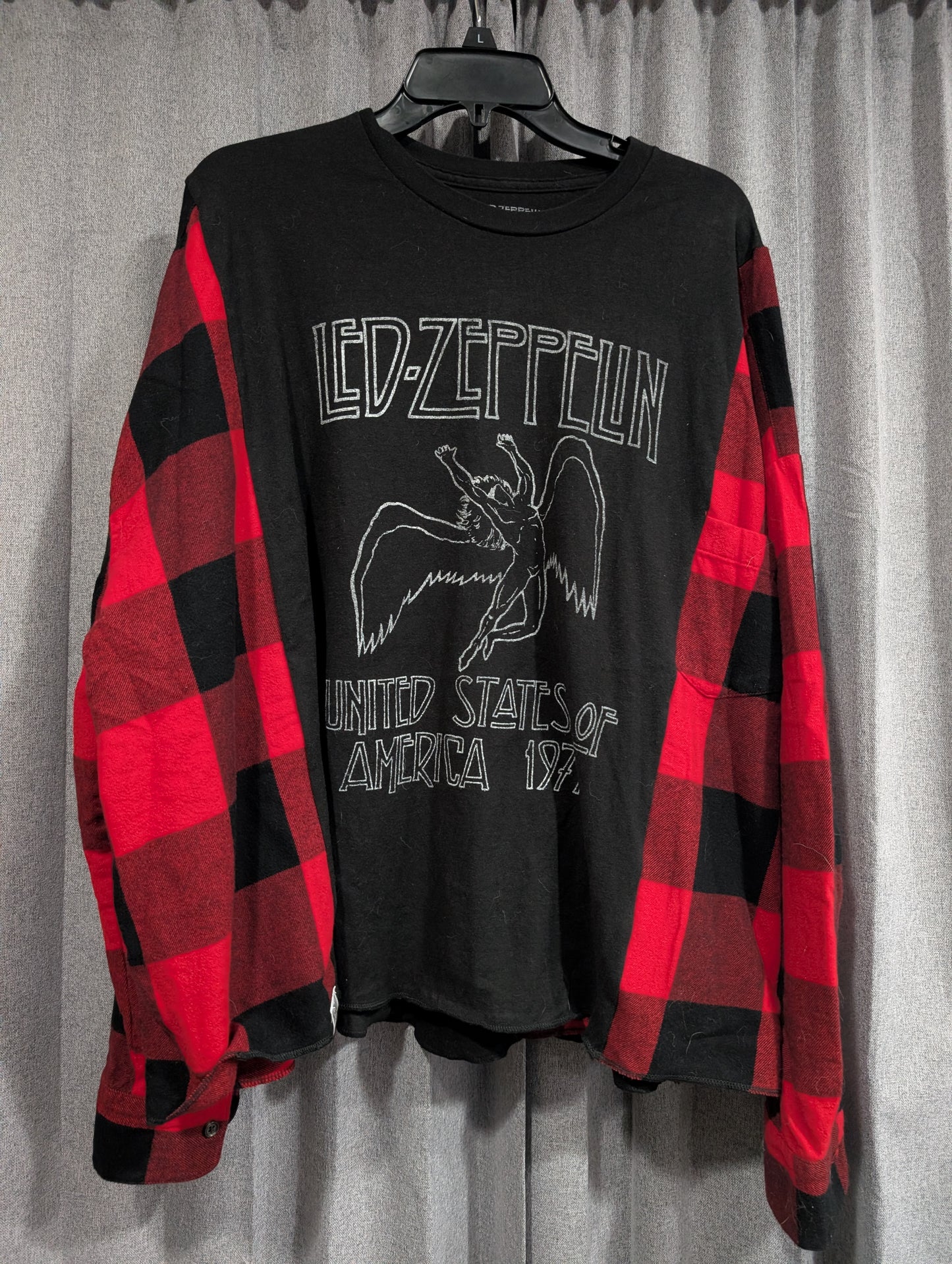 Flannel Mash Up Top - Led Zeppelin Icarus