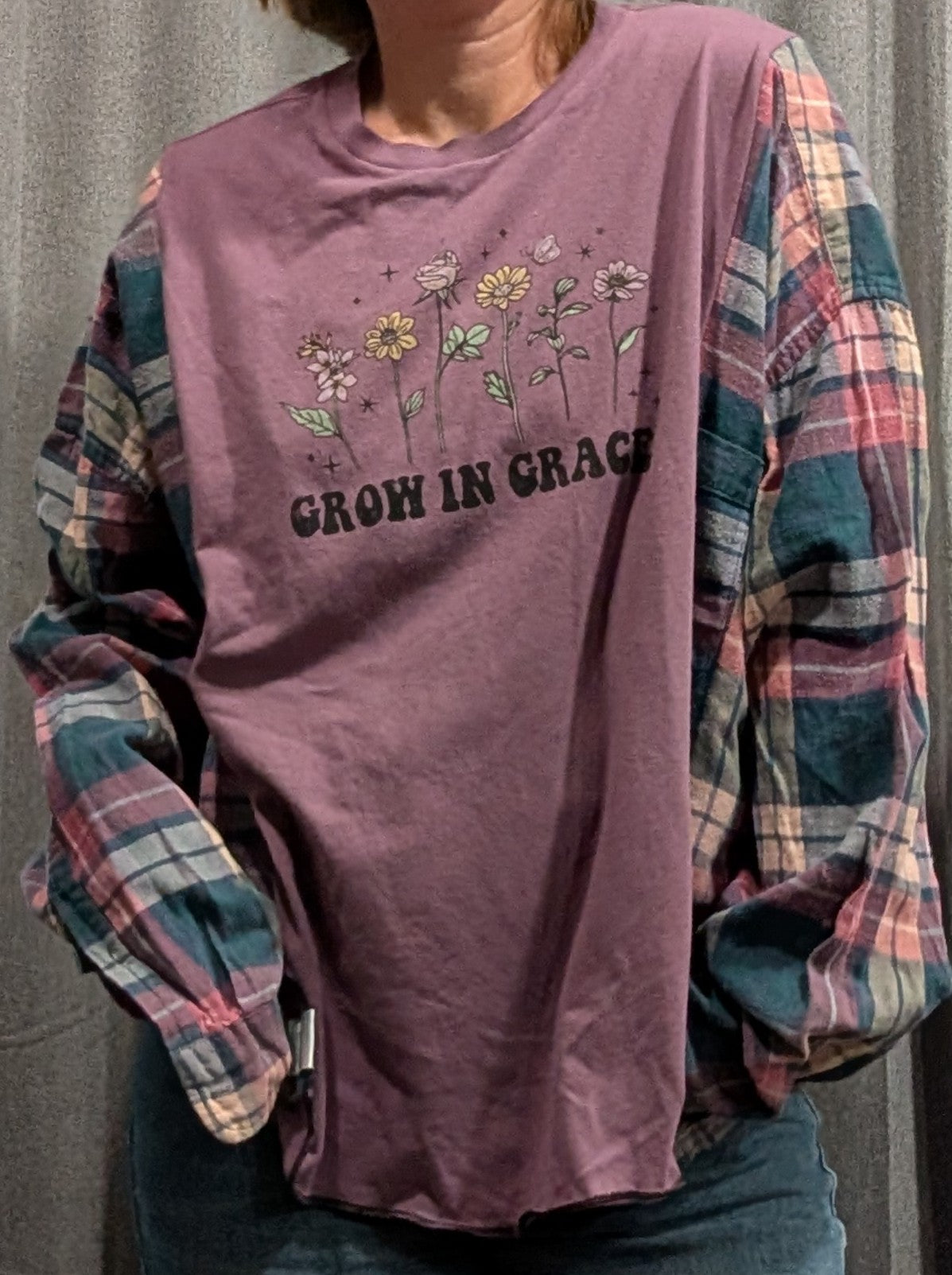 Flannel Mash Up Top - Grow in Grace