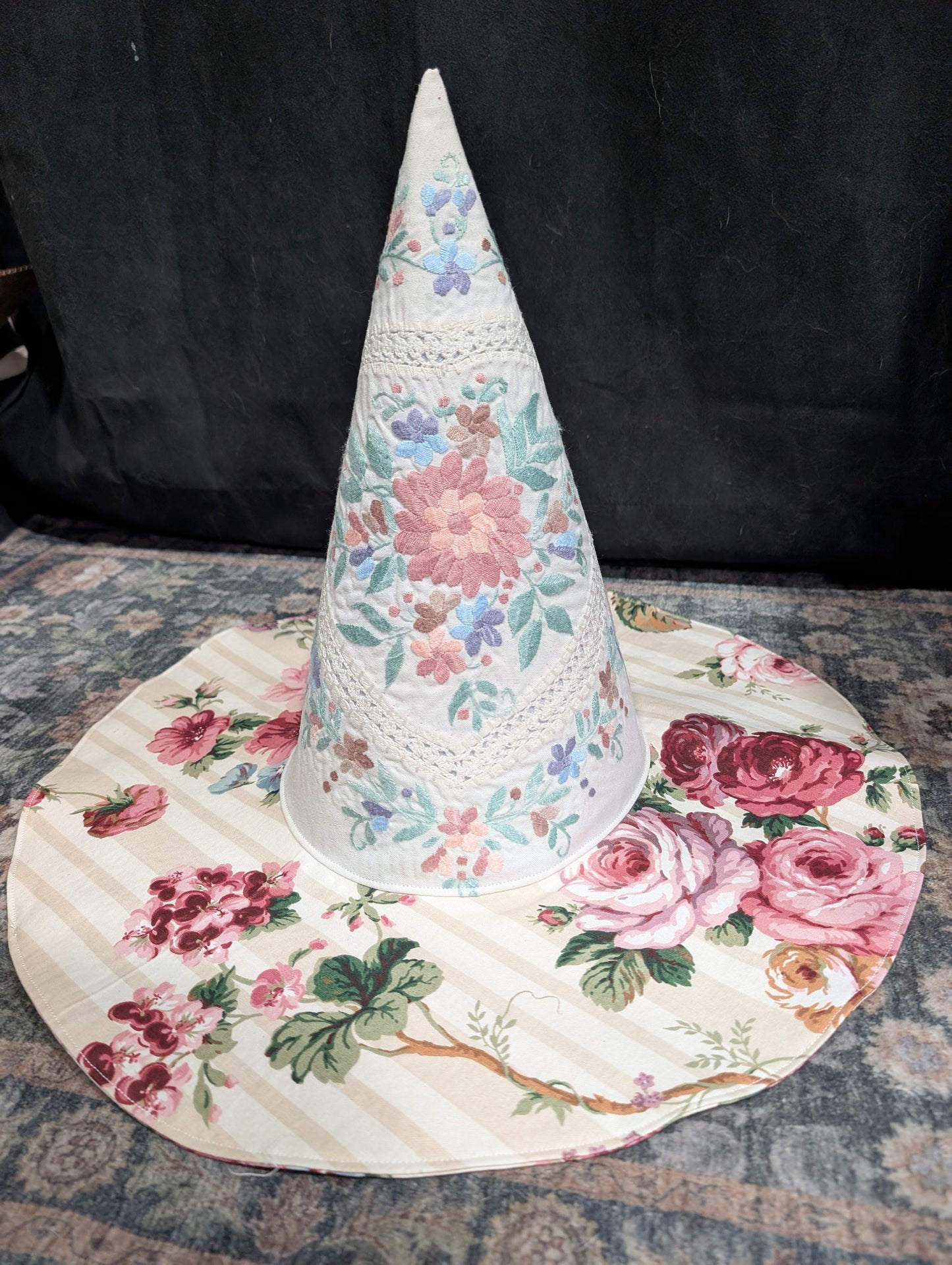 CUSTOM FOR THE CT LOVE WITCH Floral Whimsy Floppy Witch Hat