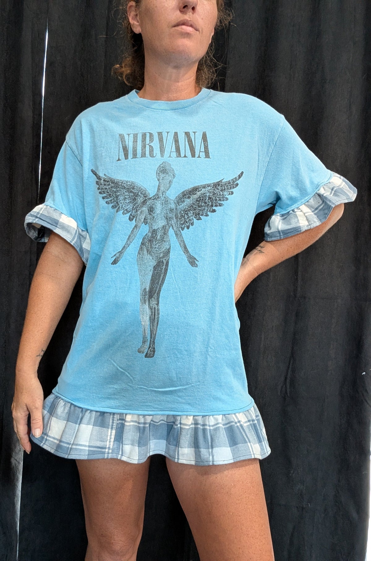 Band Tee Dress - Blue Nirvana