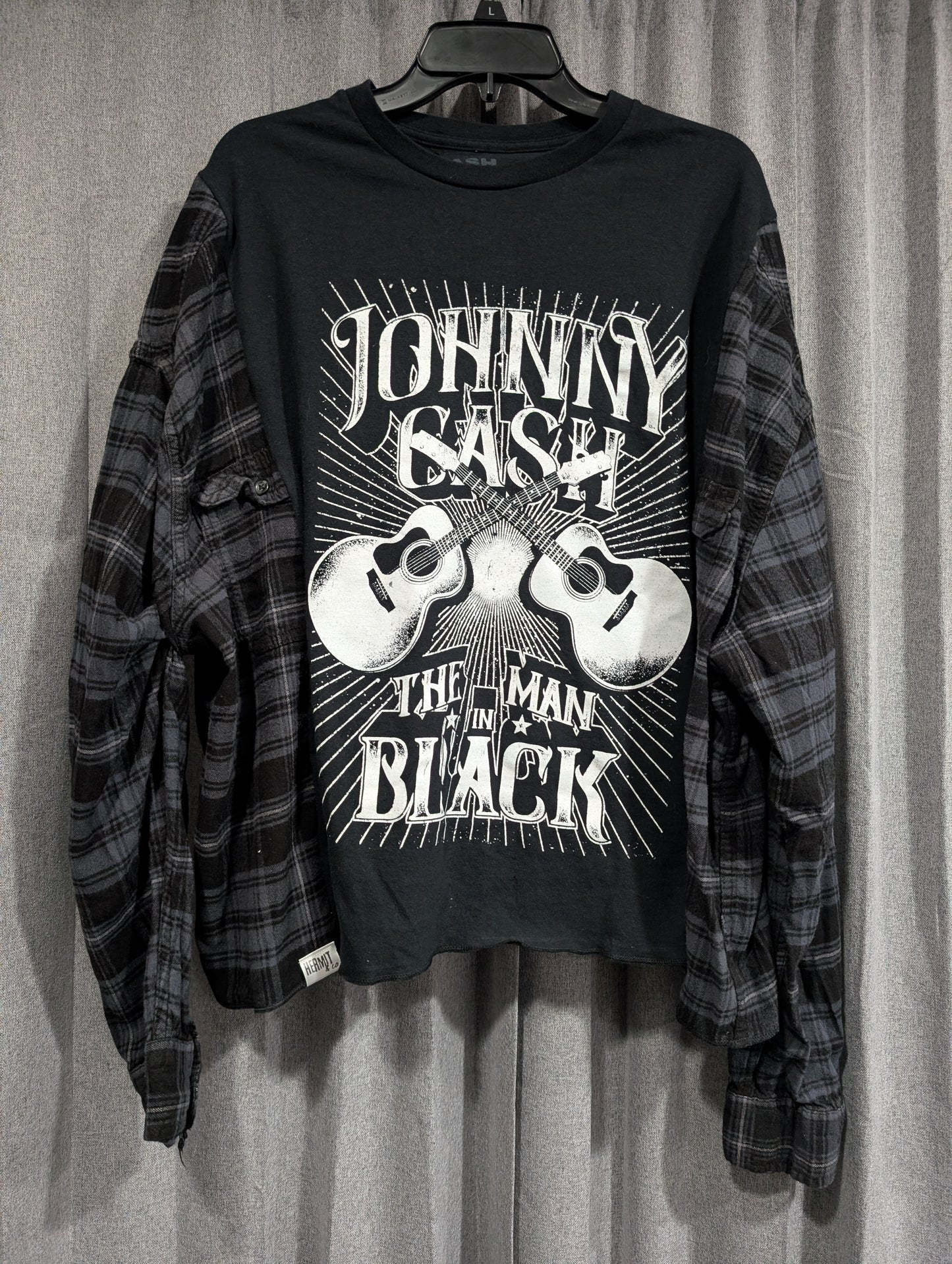Flannel Mash Up Top - Johnny Cash