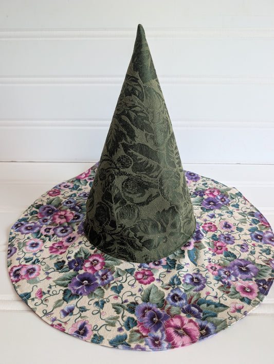 Floral Whimsy Floppy Witch Hat - 23
