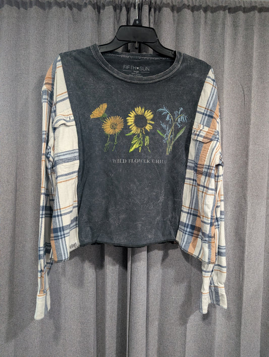 Flannel Mash Up Top - Flower Child