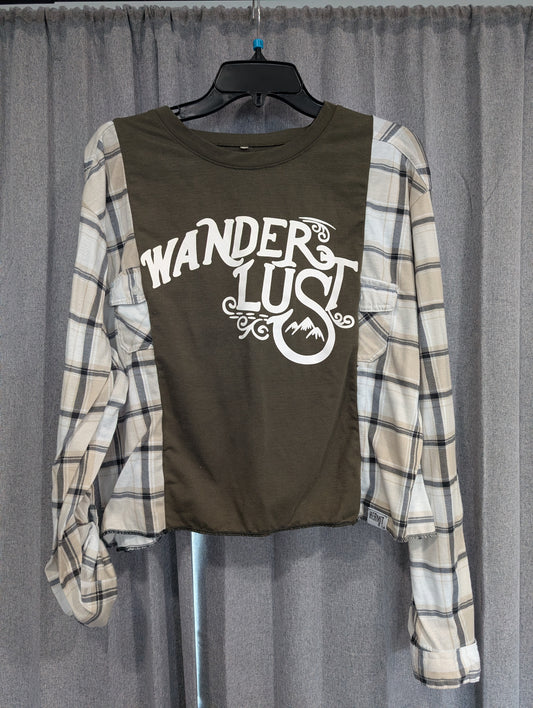 Flannel Mash Up Top - Wanderlust