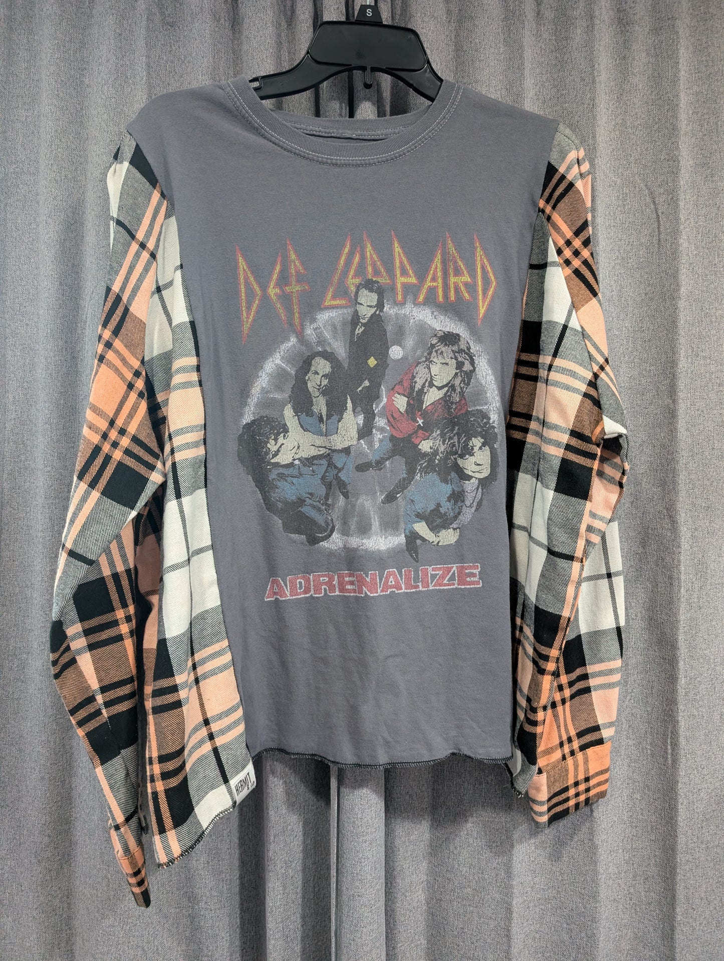 Flannel Mash Up Top - Def Leppard Adrenalize