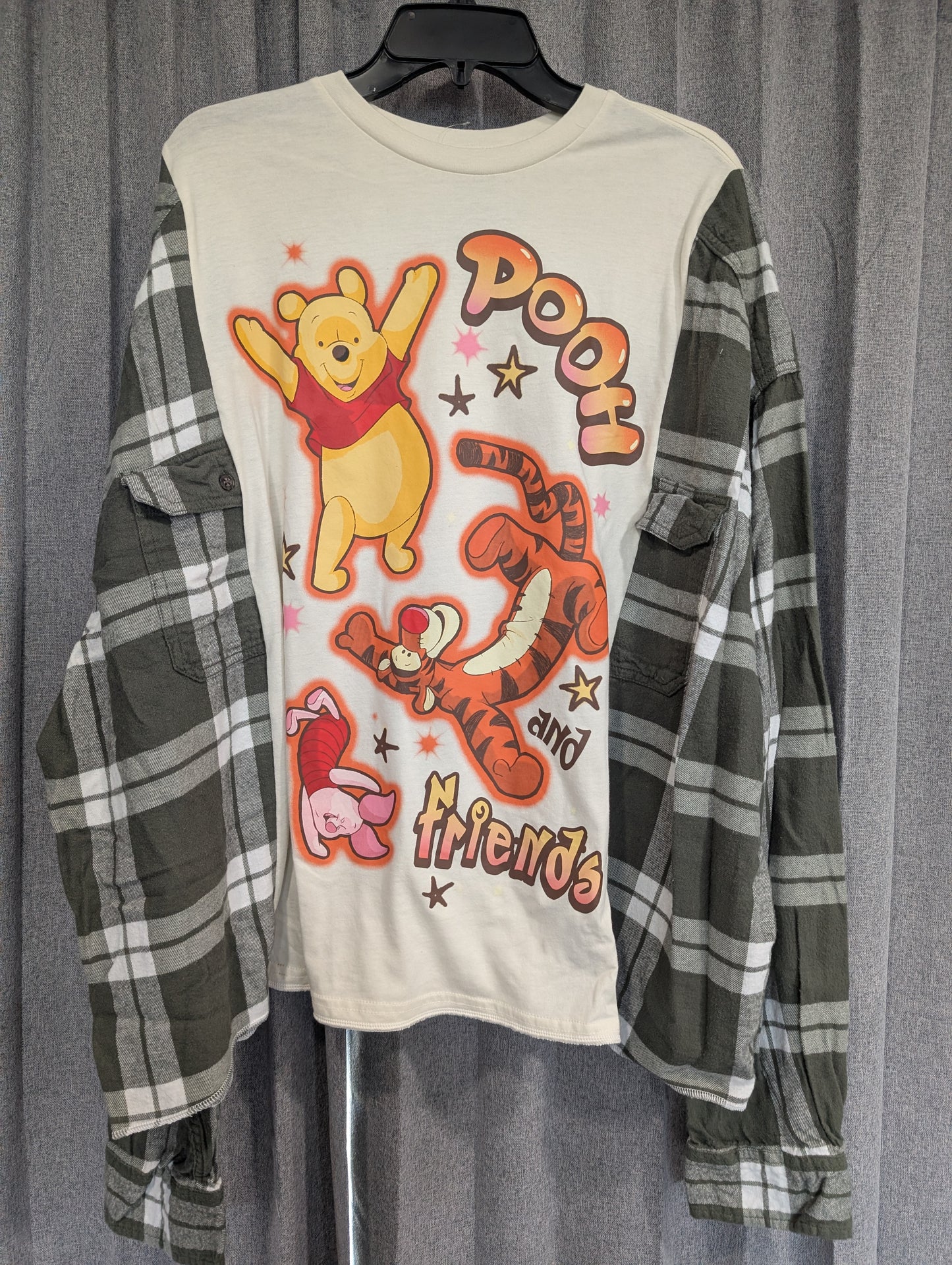 Flannel Mash Up Top - Winnie the Pooh
