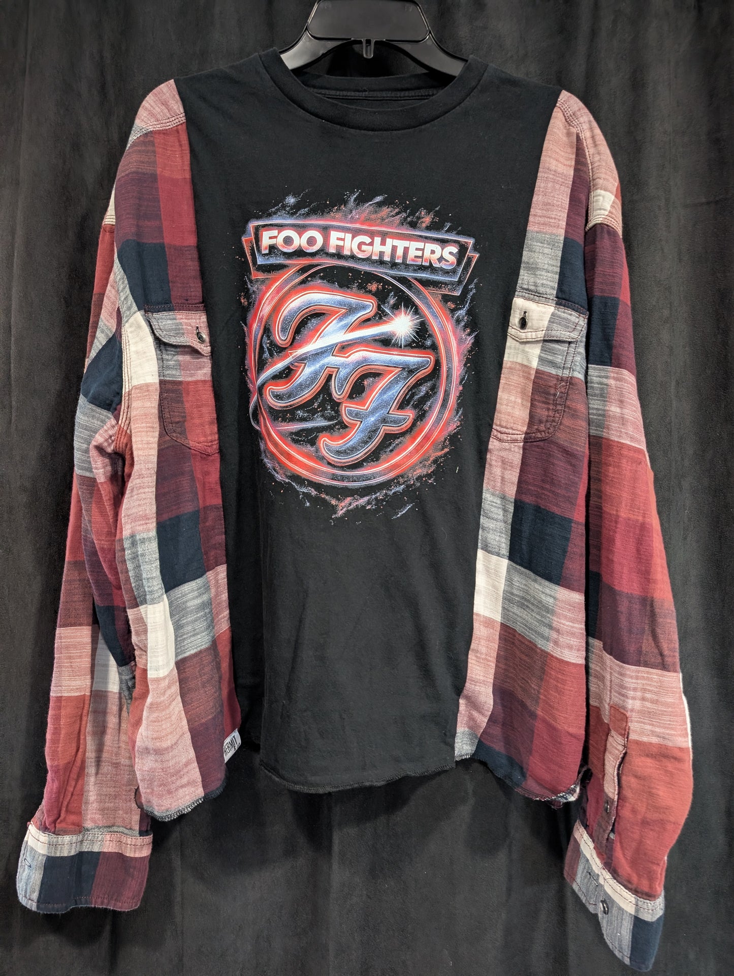 Flannel Mash Up Top - Foo Fighters