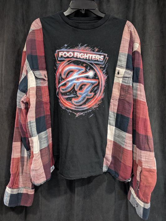 Flannel Mash Up Top - Foo Fighters