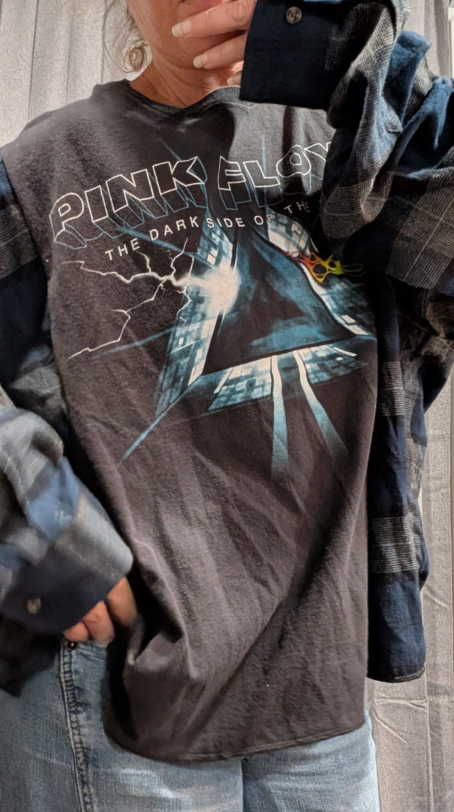 Flannel Mash Up Top - Pink Floyd