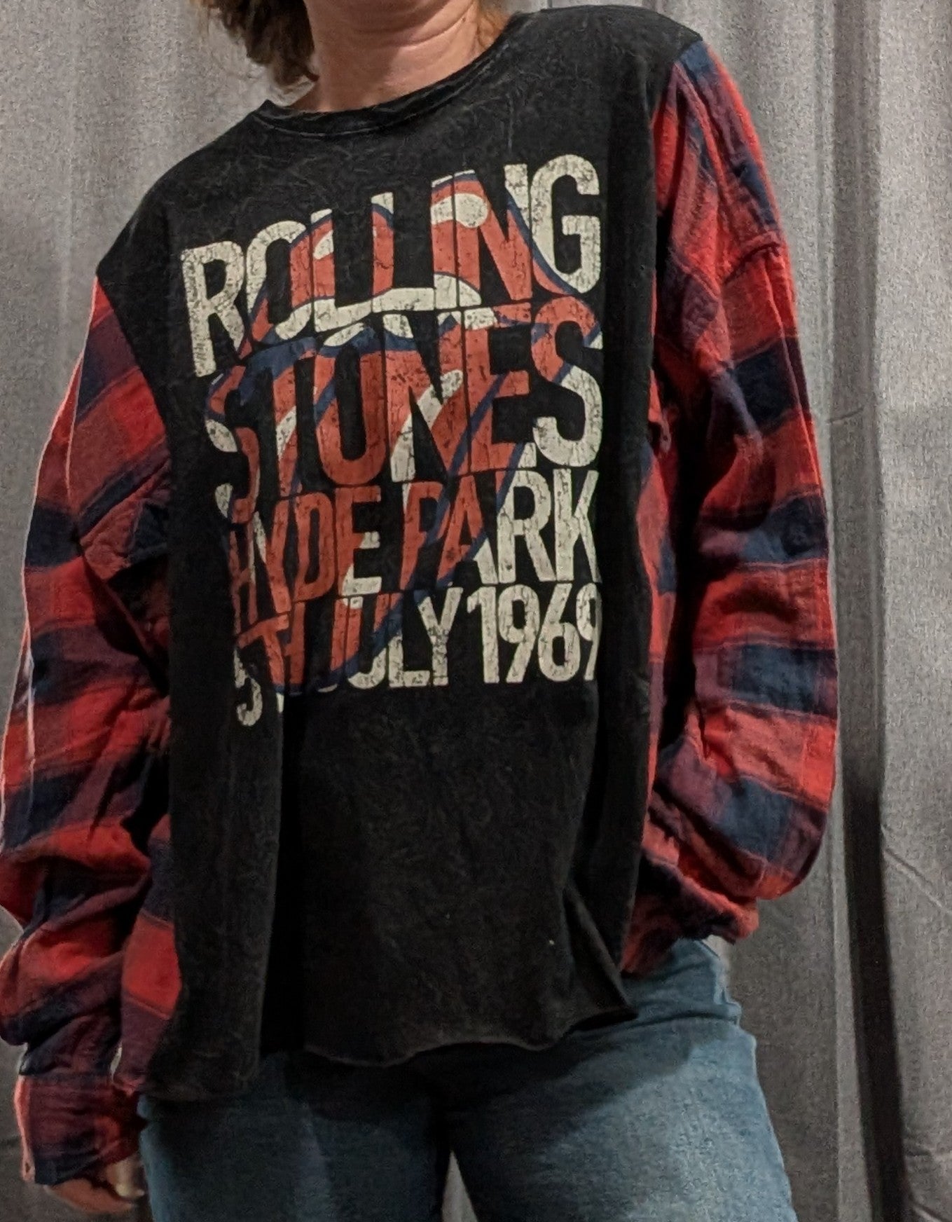 Flannel Mash Up Top - Rolling Stones Hyde Park