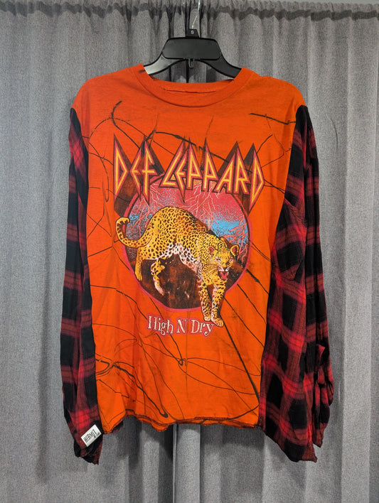 Flannel Mash Up Top - Def Leppard High n Dry