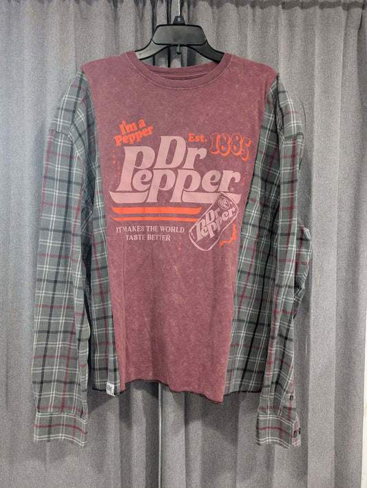 Flannel Mash Up Top - Dr Pepper