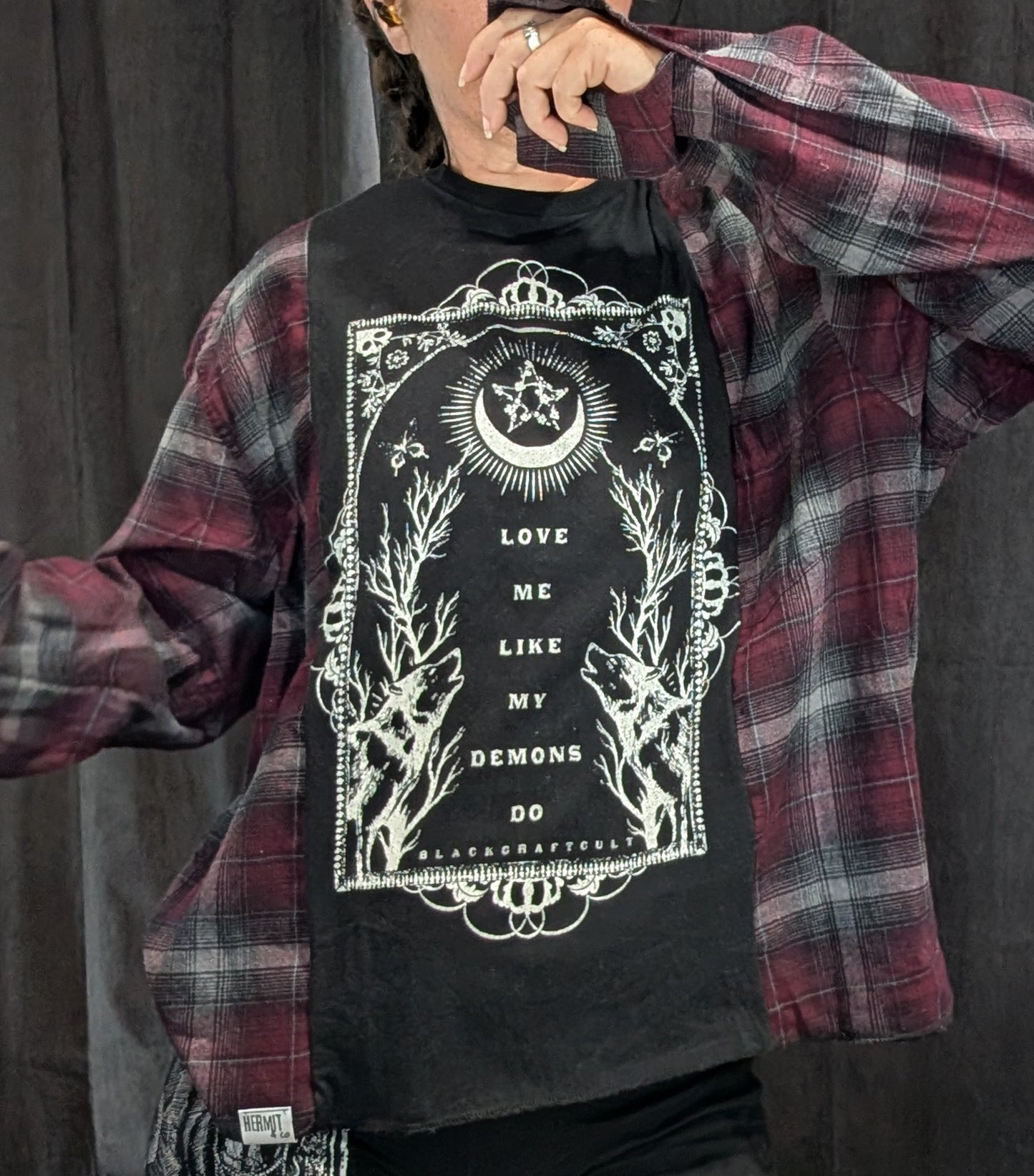 Flannel Mash Up Top - Love me Like my Demons Do