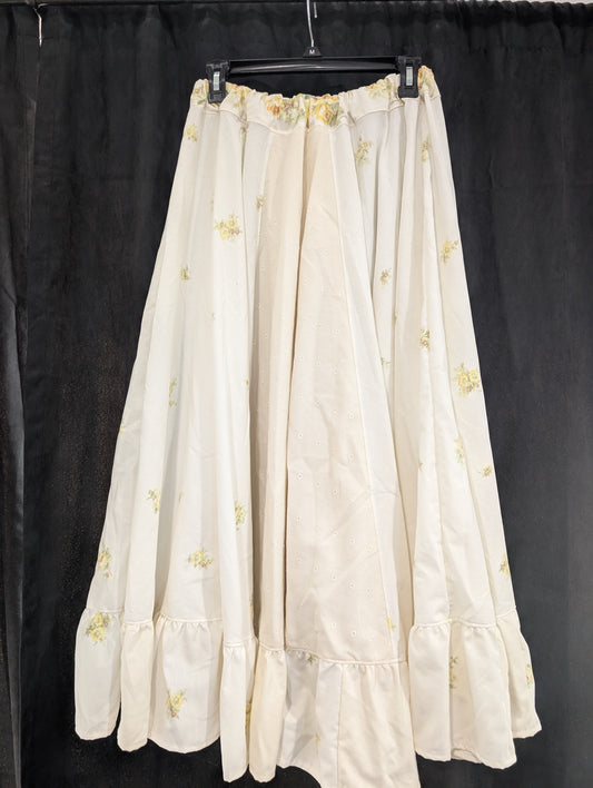 Yellow Floral Maxi Circle Skirt