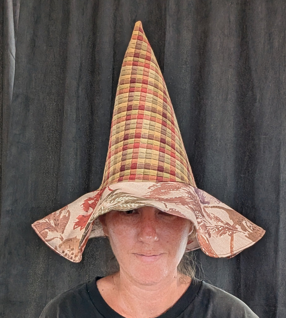 Fall Floral Whimsy Floppy Witch Hat - 4