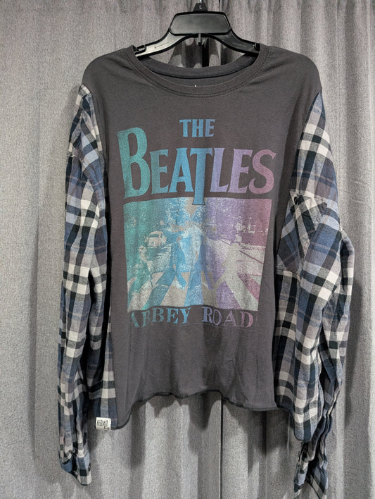 Flannel Mash Up Top - Beatles Blue