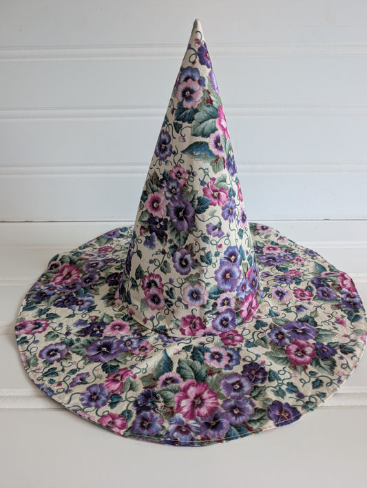 Floral Whimsy Floppy Witch Hat - 17