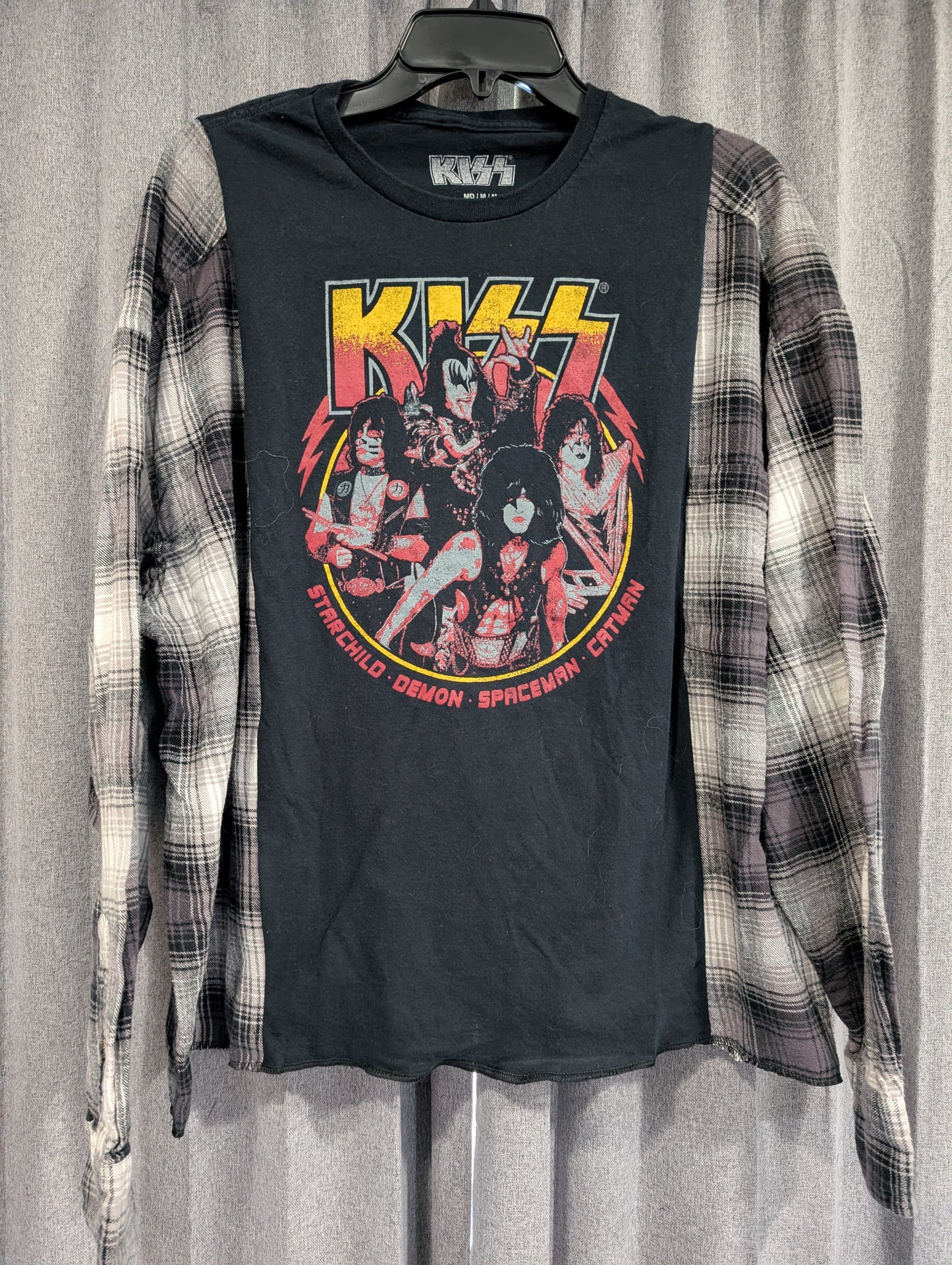 Flannel Mash Up Top - Kiss