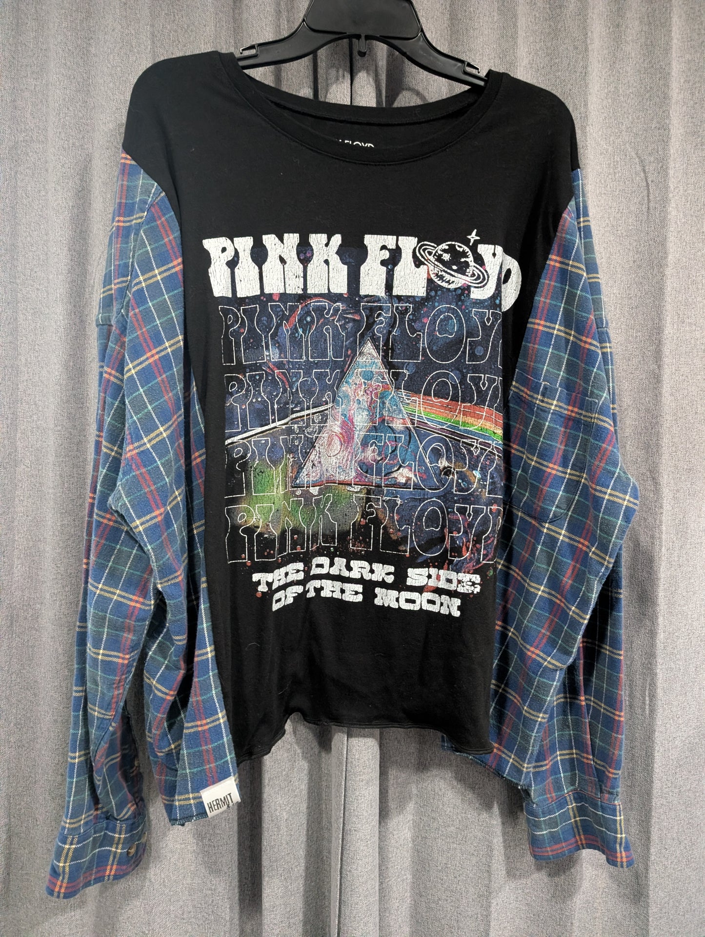 Flannel Mash Up Top - Pink Floyd Dark Side of the Moon
