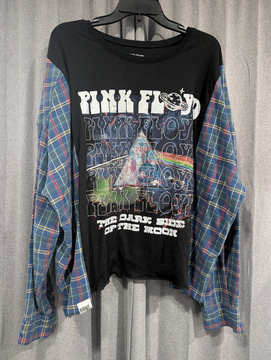Flannel Mash Up Top - Pink Floyd Dark Side of the Moon