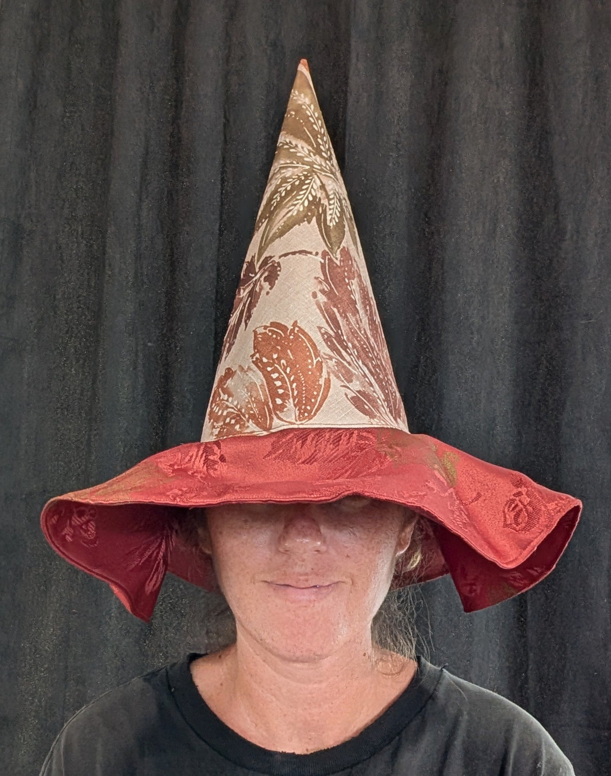 Fall Floral Whimsy Floppy Witch Hat - 5
