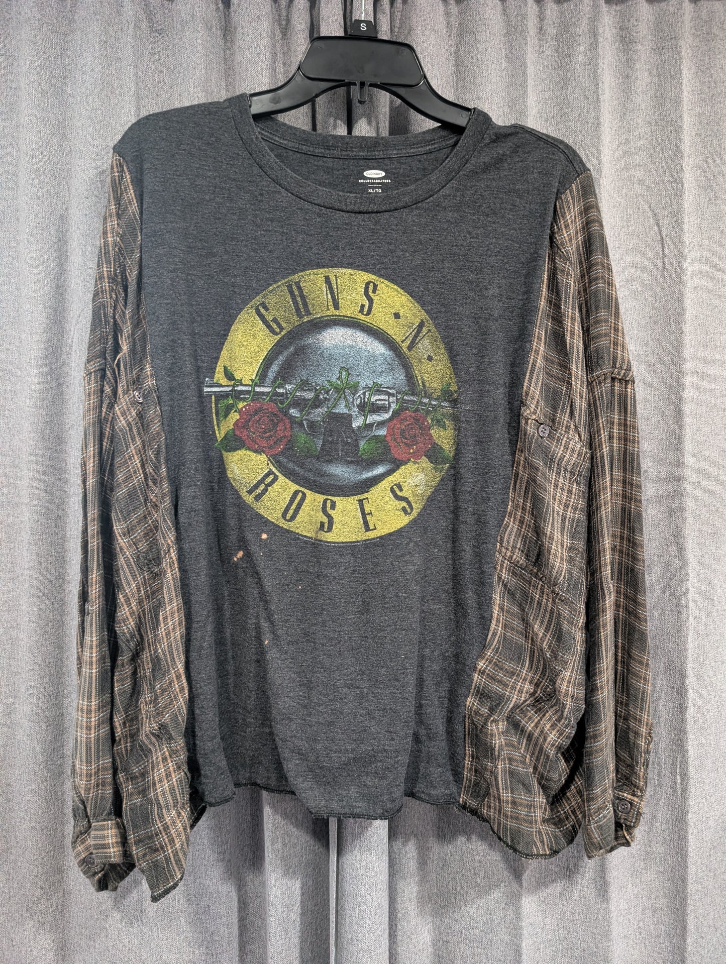 Flannel Mash Up Top - Guns and Roses Was Here