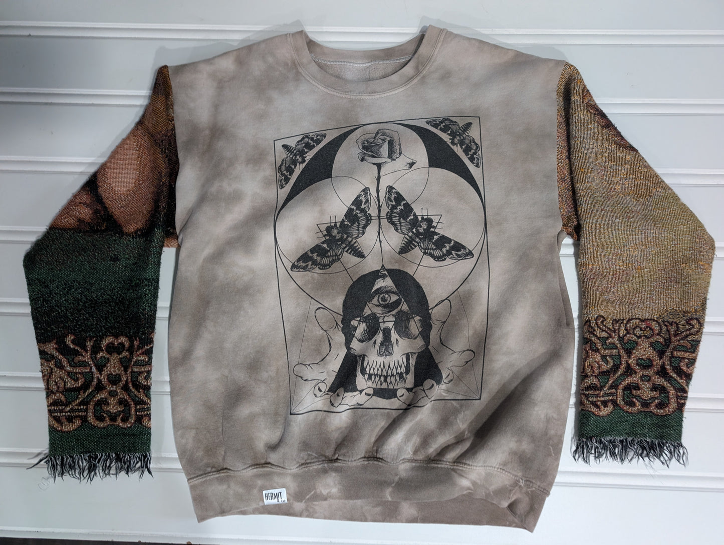 Blanket Sleeve Sweater - Skull Moths
