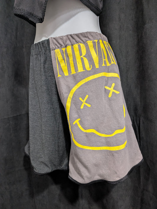 Band Tee Shorts - Nirvana