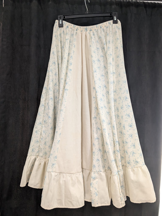 Blue Floral Maxi Circle Skirt